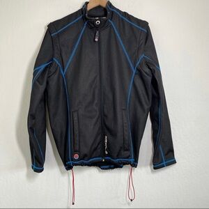 Freeze Out Thermal Protection Men’s M Black Blue Full zip Jacket Convert Vest